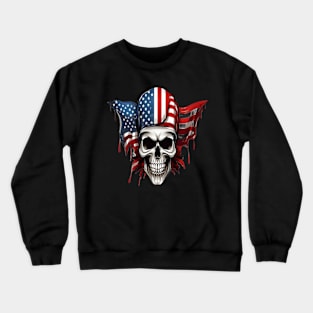 U.S.A Flag Skull Crewneck Sweatshirt